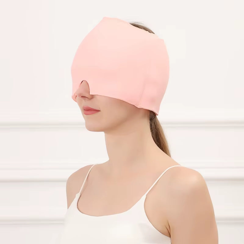 Migraine Relief Cap Head Hot Cold Therapy Headache Ice Hat Stress Relax Pain Pack Eye Mask Massage Tool